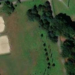 Sand Volleyball Court in Milano, MI — aerial view