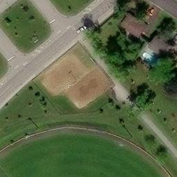 L'Île-Bizard–Sainte-Geneviève Beach Volleyball Court #1 — aerial view