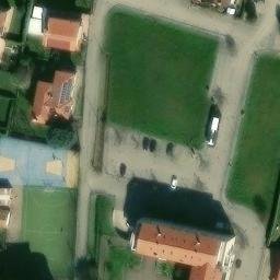 Volleyball Court near Mirano — aerial view