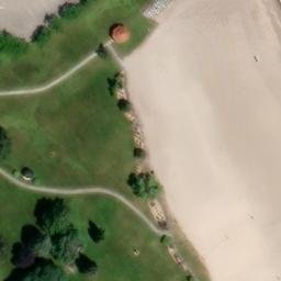 Sand Volleyball Court in Rogers City, MI — aerial view
