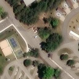 Sand Volleyball Court in Petoskey, MI — aerial view