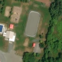 Sainte-Justine-de-Newton Beach Volleyball Court — aerial view