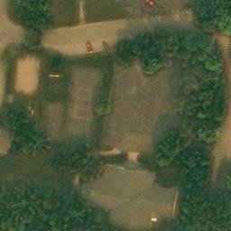 Sand Volleyball Court in Presque Isle Harbor, MI — aerial view