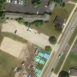 Boyne City Beach Volleyball Court — aerial view