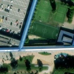 Volleyball Court near Nichelino — aerial view