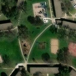 Sand Volleyball Court in Falcon Heights, MN — aerial view