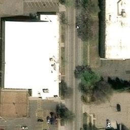 Sand Volleyball Court in Longfellow Community, MN — aerial view