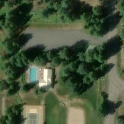 Sand Volleyball Court in McCall, ID — aerial view