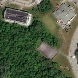Sand Volleyball Court in Orono, ME — aerial view