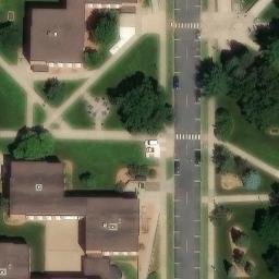 Sand Volleyball Court in Menomonie, WI — aerial view