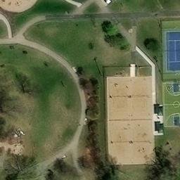 Sand Volleyball Court in Chanhassen, MN — aerial view