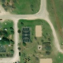 Sand Volleyball Court in Mio, MI — aerial view