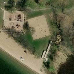 Prior Lake Beach Volleyball Court #1 — aerial view