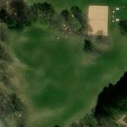 Credit River Beach Volleyball Court #1 — aerial view