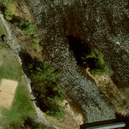Sand Volleyball Court in Village of Canton, NY — aerial view