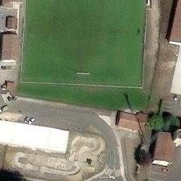 Terrain de beach-volley — aerial view