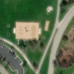 Sand Volleyball Court in Green Bay, WI — aerial view
