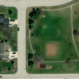 Sand Volleyball Court in Ashwaubenon, WI — aerial view