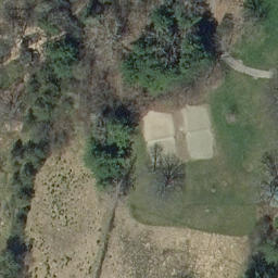 Sand Volleyball Court in Burlington, VT — aerial view