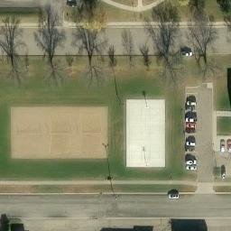 Marshall Beach Volleyball Court #9 — aerial view