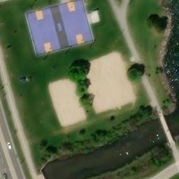 Barrie Beach Volleyball Court #3 — aerial view