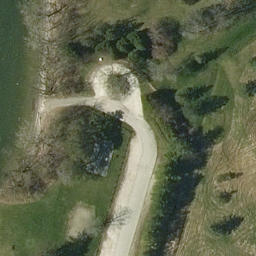 Sand Volleyball Court in Shelburne, VT — aerial view