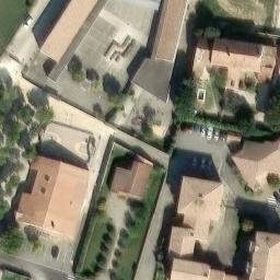 Volleyball Court near Montségur-sur-Lauzon — aerial view