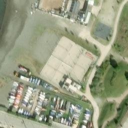 Sand Volleyball Court in Chiavari, GE — aerial view