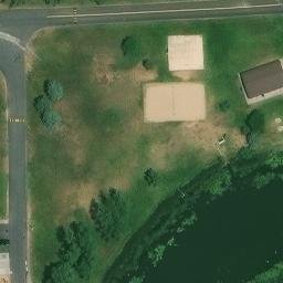 Sand Volleyball Court in Gillette, WY — aerial view