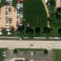 Sand Volleyball Court in Owatonna, MN — aerial view