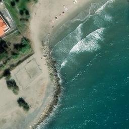 Sand Volleyball Court in Andora, SV — aerial view