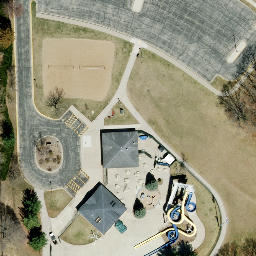 Sand Volleyball Court in Onalaska, WI — aerial view