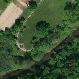 Bolton Beach Volleyball Court #1 — aerial view