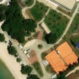 Sand Volleyball Court — aerial view
