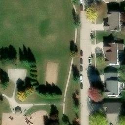 Sand Volleyball Court in Fond du Lac, WI — aerial view