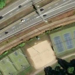 Deering Oaks Volleyball Court — aerial view