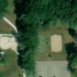 Sand Volleyball Court in Worthington, MN — aerial view