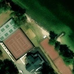 Sand Volleyball Court in Gilford, NH — aerial view