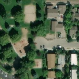 Sand Volleyball Court in Jackson, WY — aerial view
