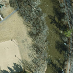 Baraboo Beach Volleyball Court #1 — aerial view