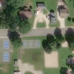 Sand Volleyball Court in Horicon, WI — aerial view