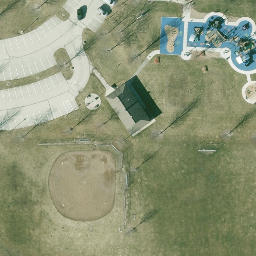 Sand Volleyball Court in Jackson, WI — aerial view