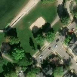 Sand Volleyball Court in Madison, WI — aerial view