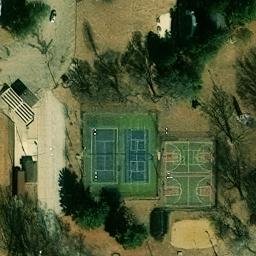 Sand Volleyball Court in New Hampton, IA — aerial view