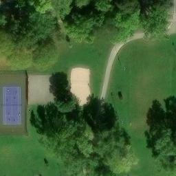 Sand Volleyball Court in Shorewood Hills, WI — aerial view