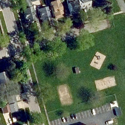 Sand Volleyball Court in City of North Tonawanda, NY — aerial view