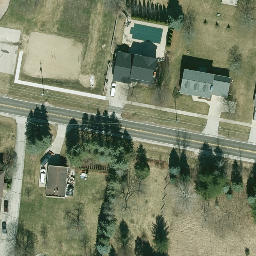 City of Pewaukee Beach Volleyball Court — aerial view