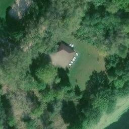 Sand Volleyball Court in Monona, WI — aerial view