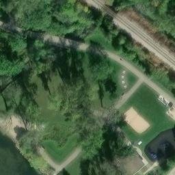 Sand Volleyball Court in McFarland, WI — aerial view