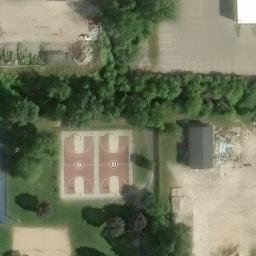 Sand Volleyball Court in Davison, MI — aerial view
